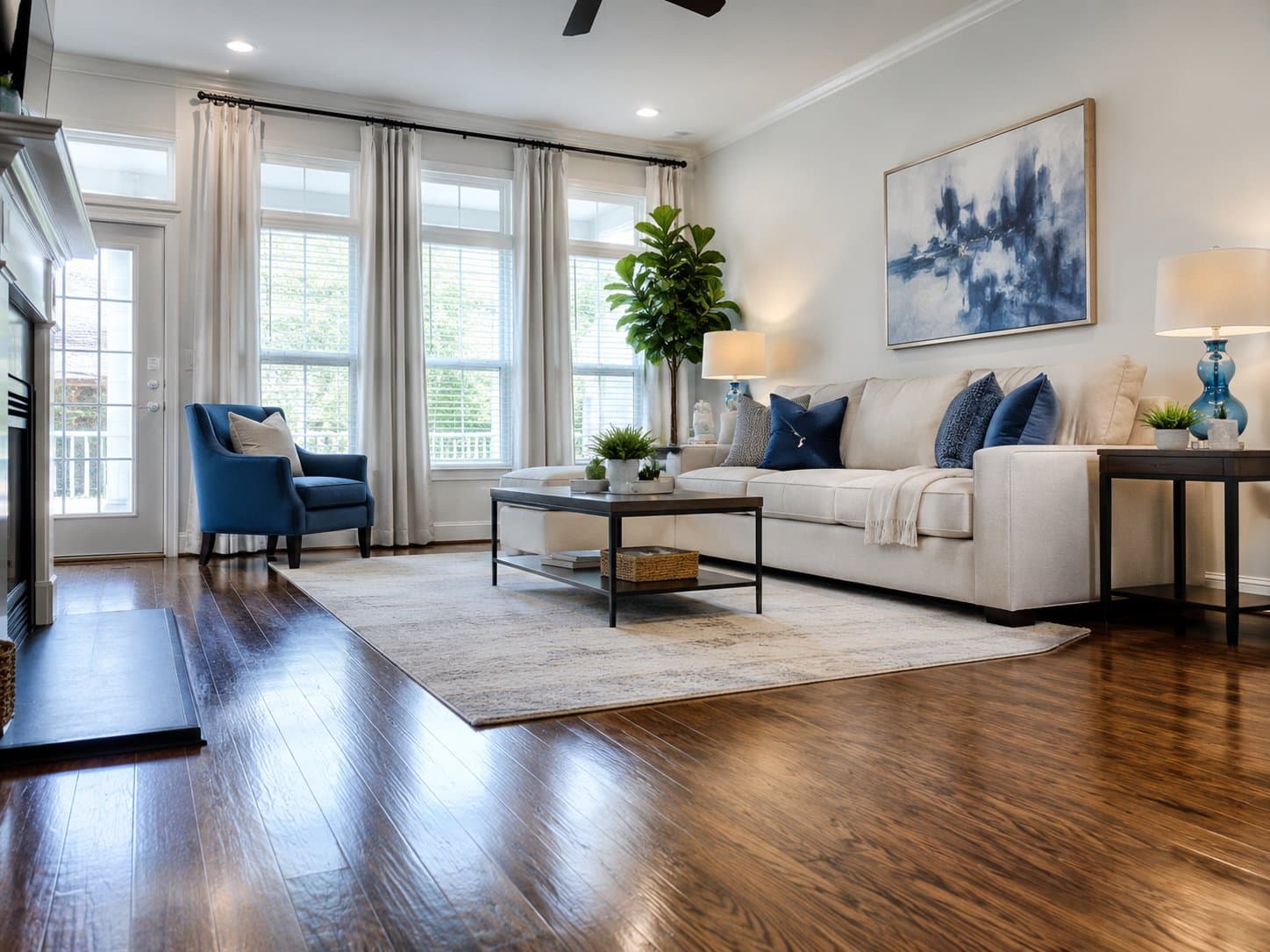 Deep-cleaned living room