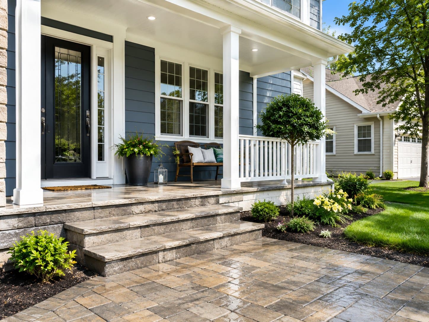 Clean exterior porch and walkway